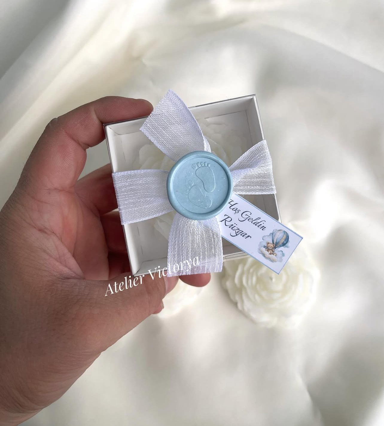 Mühürlü Şakayık Gül Mum